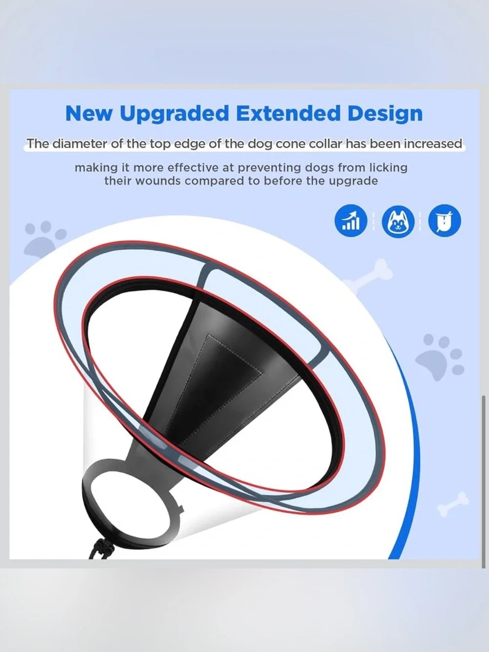 Clear Dog Cone Collar–Extra-Long Recovery E-Collar for Dogs, Transparent -XXL